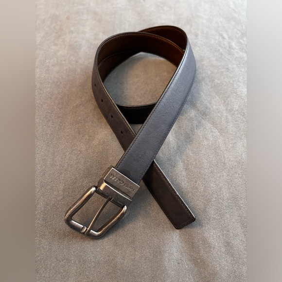 Swiss Gear Navy Blue / Brown Reversible Genuine Leather Belt    Size 38 - Picture 4 of 6